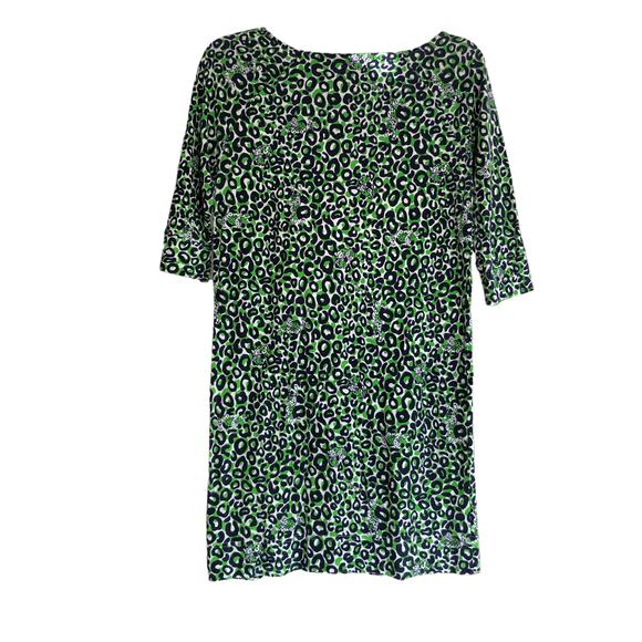 Lilly Pulitzer Preppy Green "Thrill of the Chase" Cassie Leopard Print Dress - Picture 2 of 7